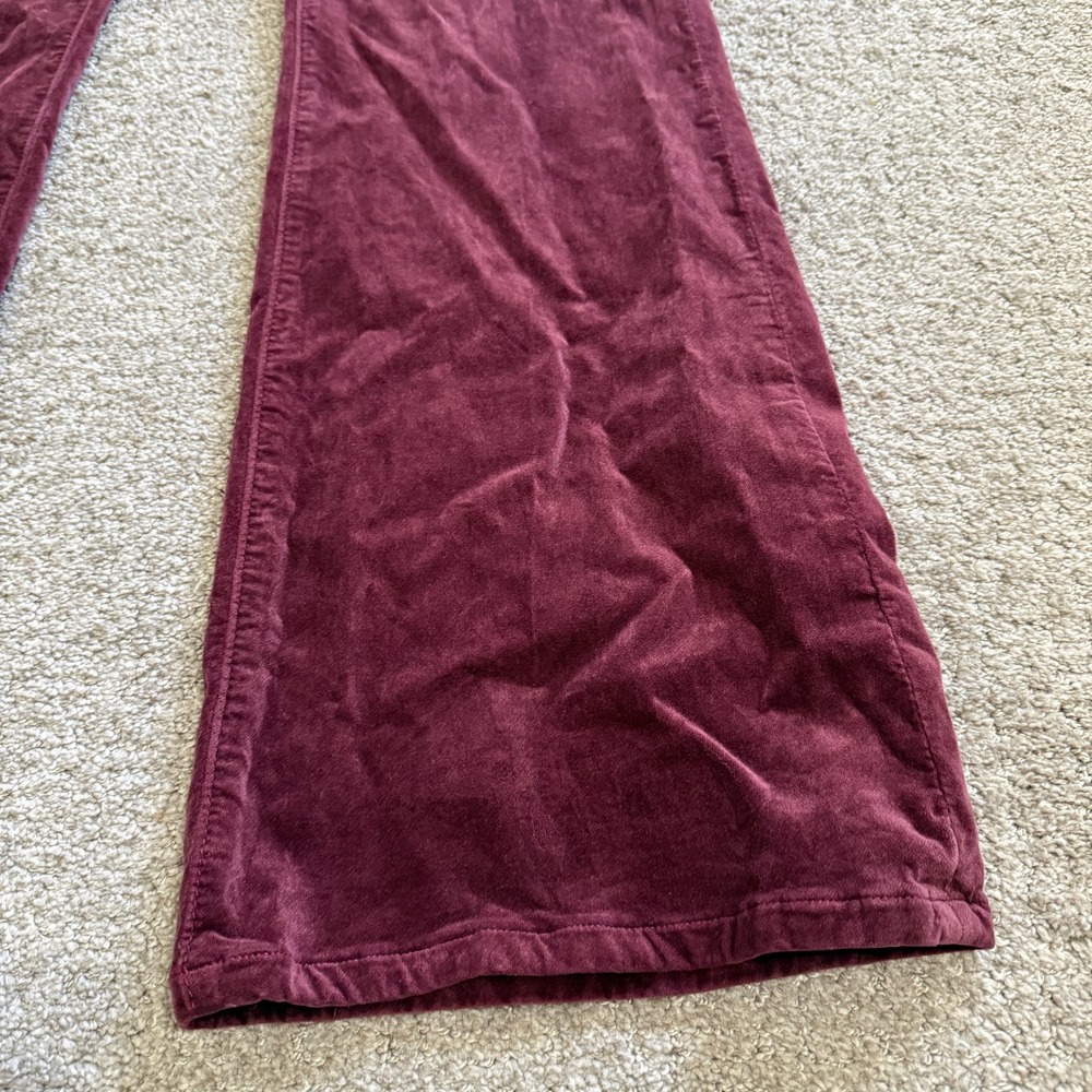 NWT Current Elliott Side Street Flare Corduroy Pants Claret Burgundy 30 Velvet - Picture 3 of 11
